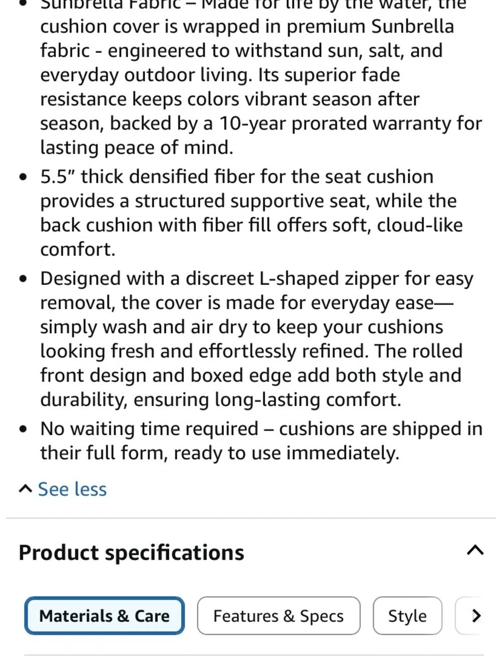 California Umbrella company seat cushion pillow set